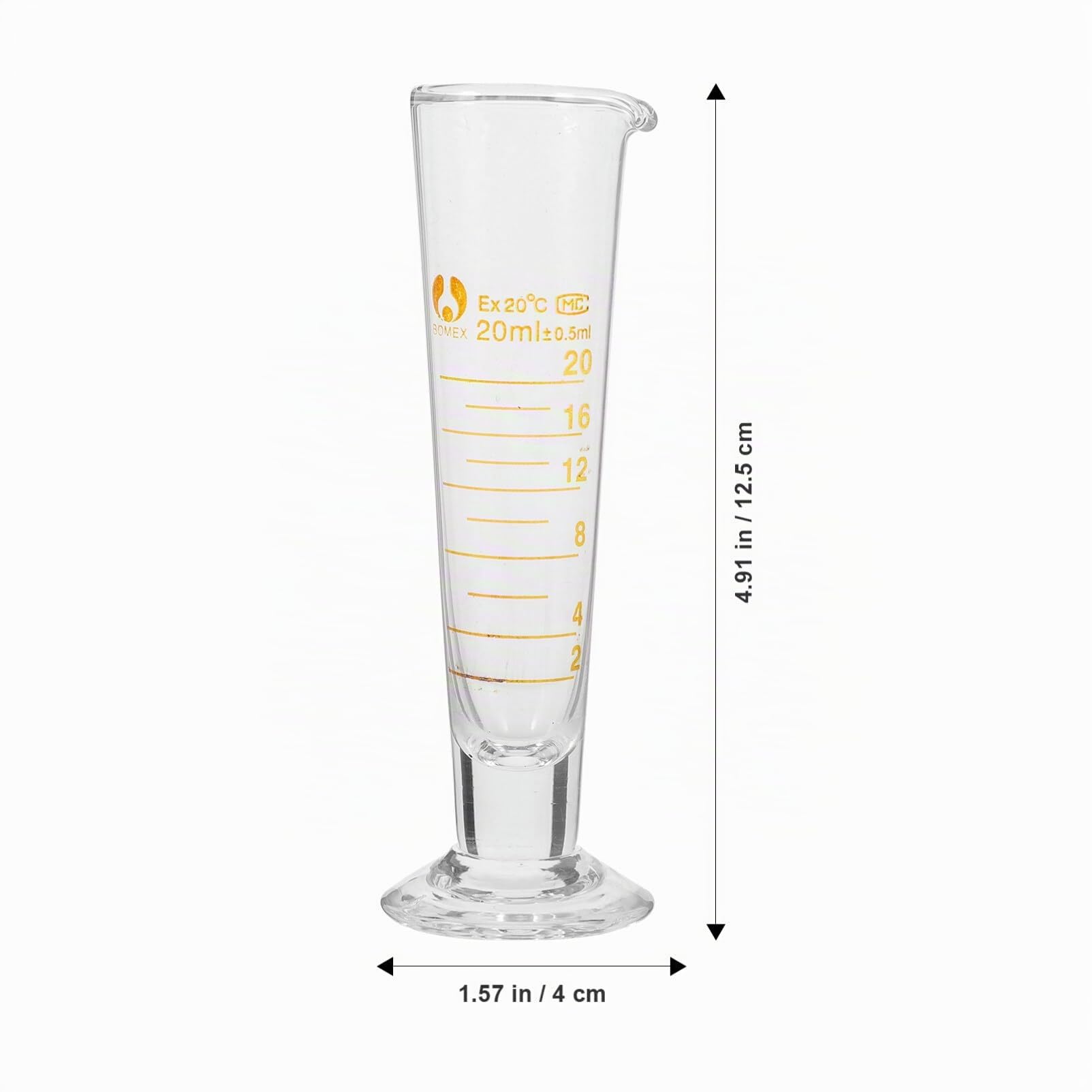 iplusmile Labor-Messbecher 20 Ml Borosilikatglas Dreieckiger Glasbecher Mit Sichtbaren Skalierungen Für Präzise Wissenschaftliche Messungen Und Laboranwendungen