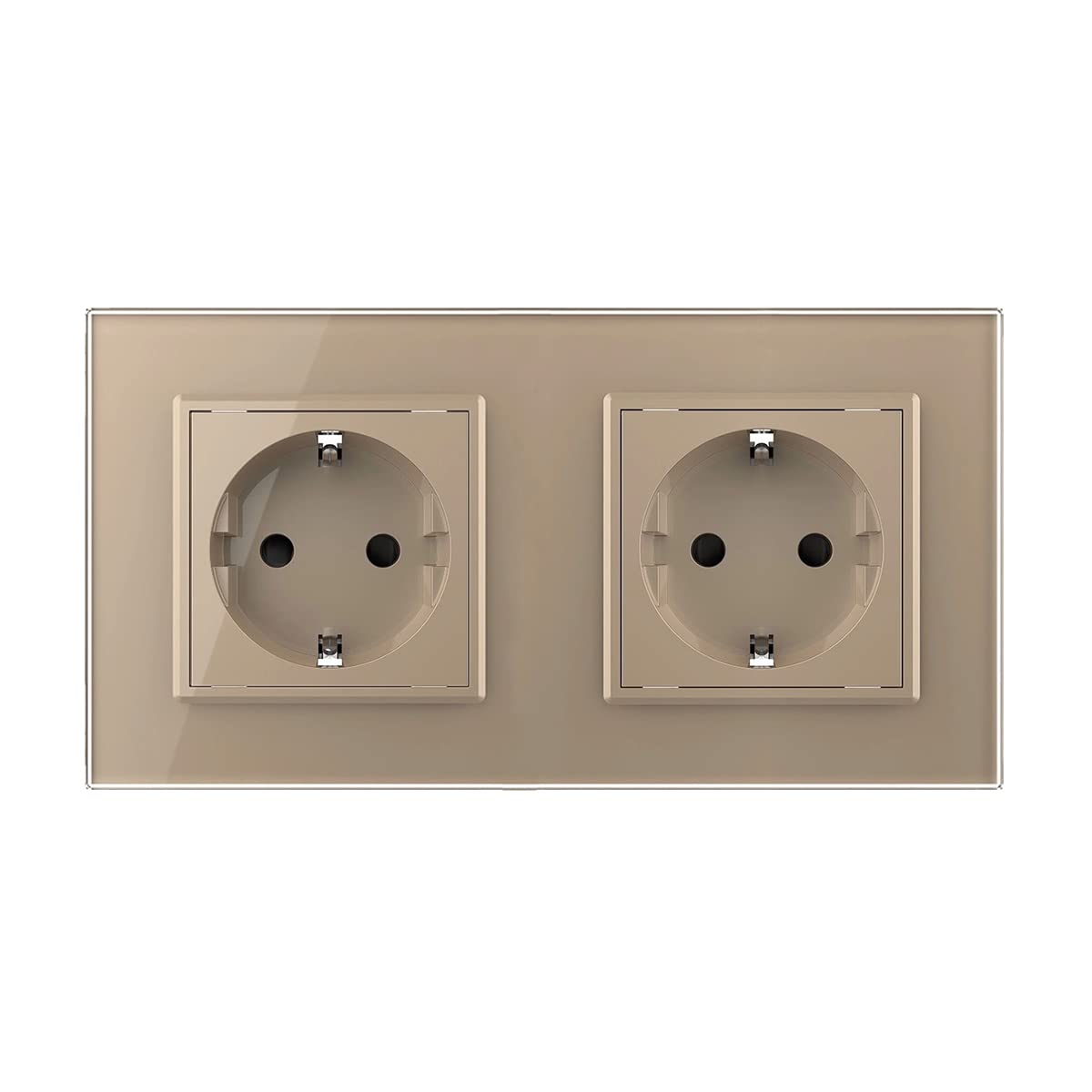 Livolo EU Standard 2 tomas Schuko enchufes de pared de cristal de lujo,VL-C7C2EU-13-A