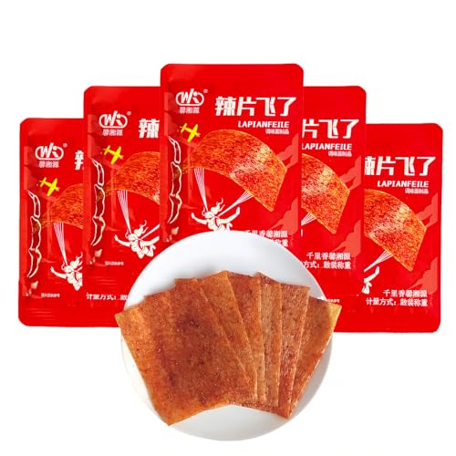 Latiao 5 Packungen würzige Chips, würzige Snacks, chinesische würzige Snacks, klassische würzige Streifen für das Büro, lässige Snacks, würzige Streifen Latio