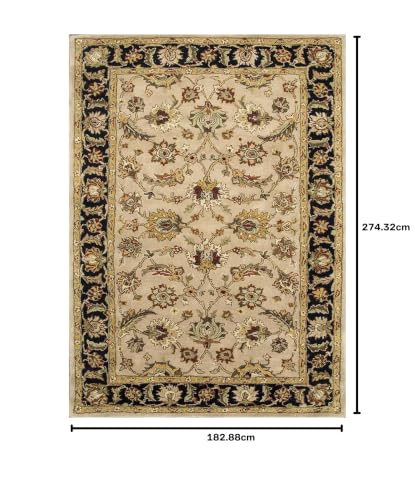 Image of 6x9 Ft Woolen Area Rug -, Tufted Wool Carpet for Home Interiors & Office Decor