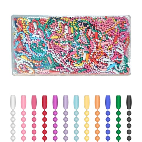 300 Pcs Metal Ball Chain Keychains with Connectors 4.7 Inch 2.4mm