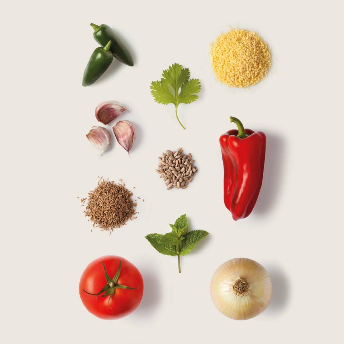 Trevijano Cous Cous Marocain: 6 barquettes de 300g chacune. Sans additifs ni conservateurs: Cous cous, tomate séchée, graines de tournesol, ail, poivron rouge, oignon, cumin, menthe, piment, coriandre