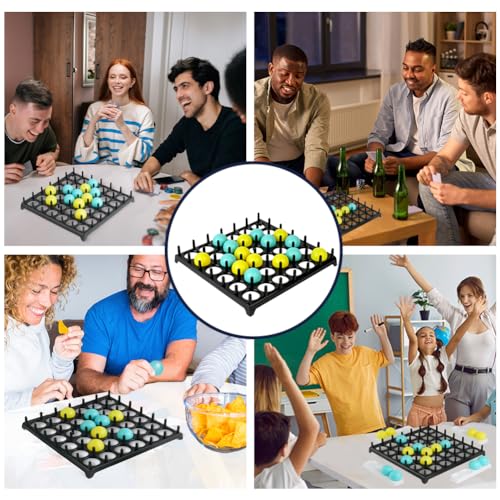OSDUE Bounce Off Party Game, Bouncing Ball Tischspiel, Bounce Off Game Desktop, Hüpfbal Brettspiele mit 16 Bällen, 9 Herausforderungskarten, Desktop Bouncing Toy für Kinder, Familie und Party
