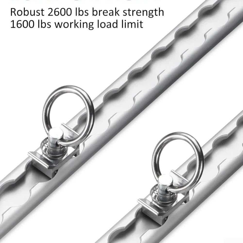 500mm Aluminium L‑Schiene mit Abdeckungen und Befestigungselementen, Edelstahl‑Schrauben, 48 Montage­Schlitze, robuste Ladungssicherung für Anhänger, LKW und Wohnmobile