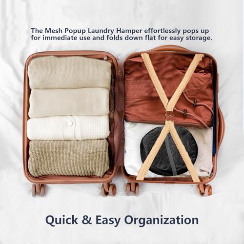 Image of Pop Up Laundry Hamper, Mesh Laundry Basket Collapsible, Foldable Hamper for Travel and Storage (Black)