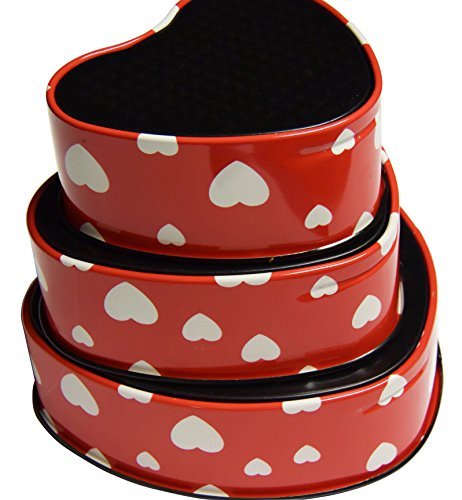 Cake Mould Red Heart Shaped Bake Ware (Set of 3)