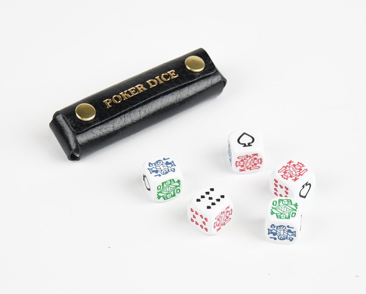 Poker Dice in Leather Case