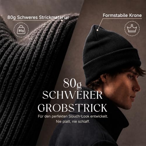 Image of Beanie for Men Women Warm Winter Hat Windproof Thick Knitted Cuffed Unisex Skull Cap