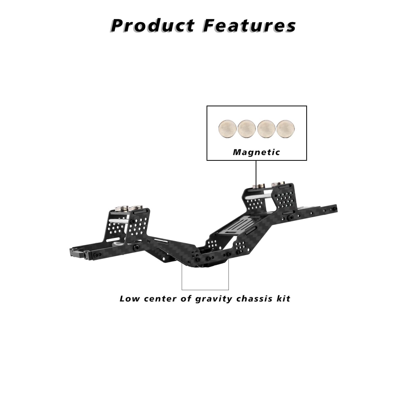 Amazon.com: FEDCO SCX24 LCG Chassis Body Shell RC Carbon Fibre