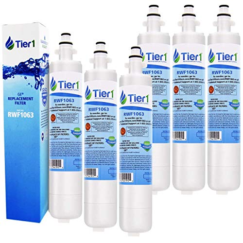 Tier1 Refrigerator Water Filter Replacement for GE RPWF (NOT RPWFE) & WaterSentinel WSG-4, PYE23KSD, GNE26GSD, GFE29HSD, RWF3600A, MPF15350, R-3600, SP-GSRP - 6 Pack