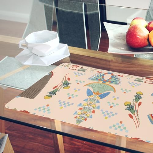 Sets de table dessous en liège napperons hiéroglyphe ancien Egypte 4pcs - 6