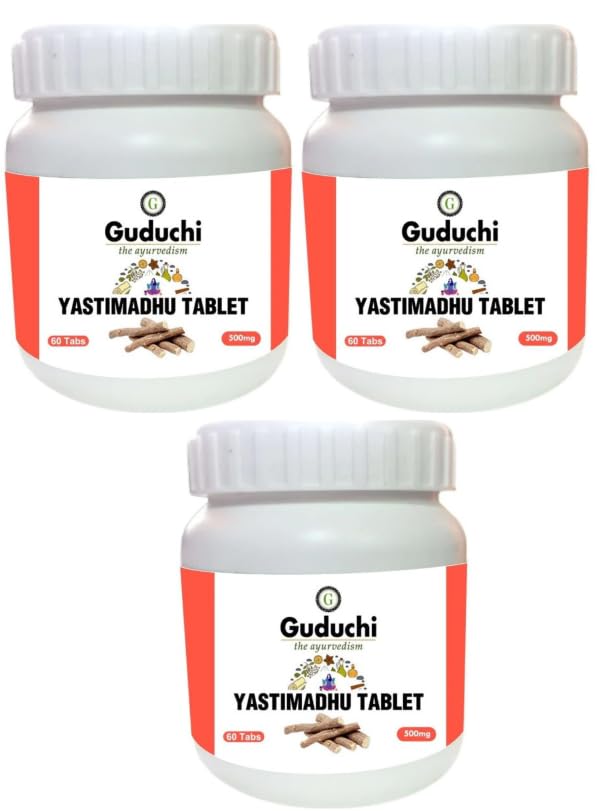 Guduchi Ayurveda Yashtimadhu Tablet Helpful in Gastric Wellness, 60 Tabs 3x60 Tab (Pack of 3) | 500mg (B0CN47Z83J) Amazon Price History, Amazon Price Tracker