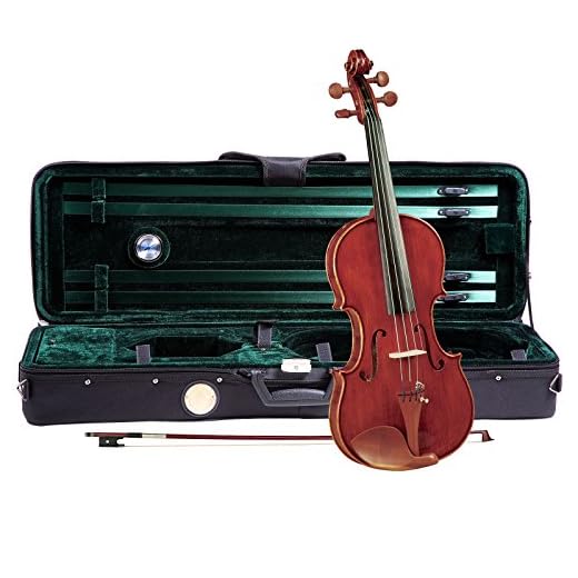Cremona SV-1220 Maestro First Violin Outfit – 4/4 Full Size – Hand-Carved Spruce & Maple, Prelude-Style Strings, Ebony Fingerboard, Bow & Travelite Case