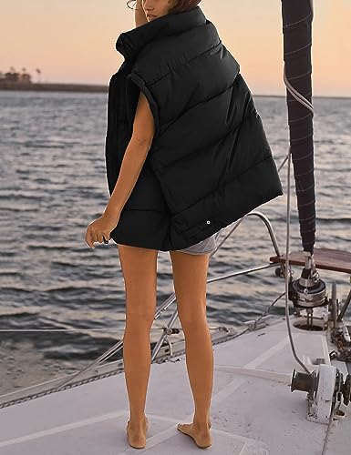 Lingswallow Womens Puffer Vest Oversized Puffer Jacket Coat Outerwear Sleeveless Stand Collar Vest for Women 2024 Trendy3