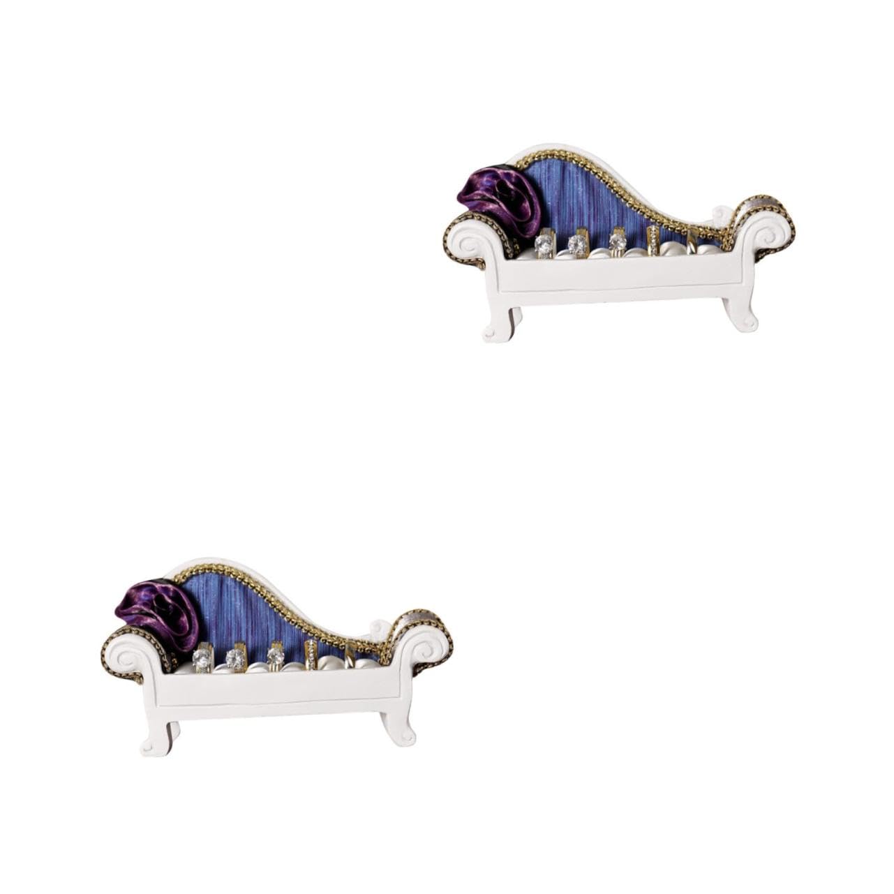 Support de stockage d'anneau en duo bleu au design épuré
