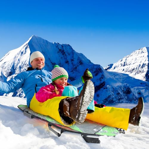 AQUARM Foldable Snow Sled, Fits 2 Children or 1 Adult, Lightweight and Portable, Strong and Durable, Sturdy Fabric Stitching, Handles with Steering, Kid\'s Winter Fun 45\"×18\"