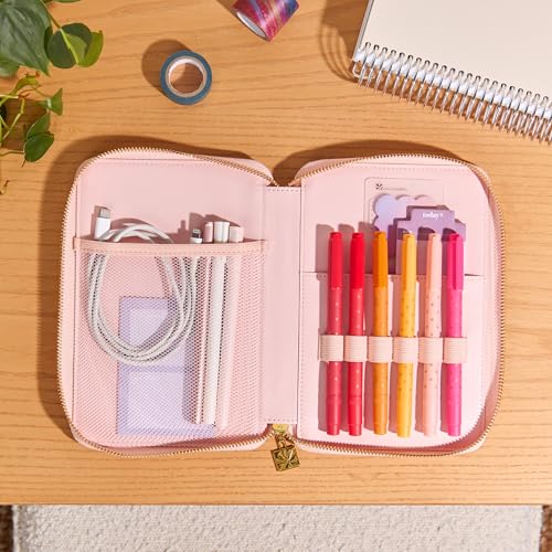 Erin Condren Ultimate Planny Pack - Planner Accessory Pouch. Inside Pockets and Extended Metal Zipper. Elastic Band to Secure Around Planner. Vegan Leather Organizer4