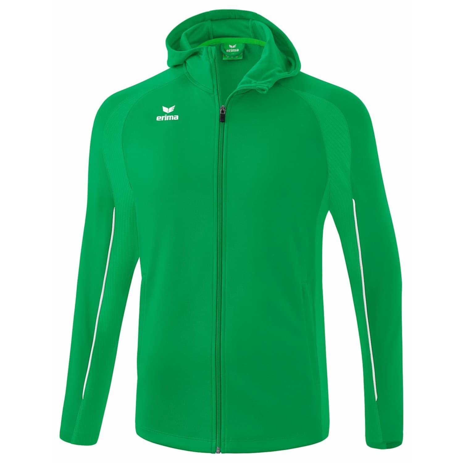 Erima Unisex Kid's Liga Star Training Jacket with Hood, Emerald/White, 152