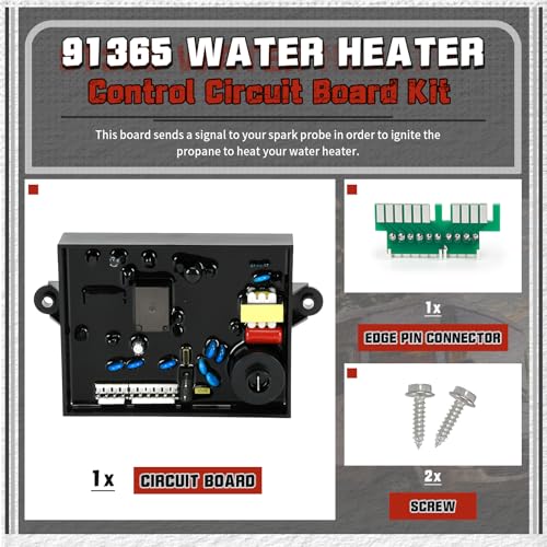 Image of 3 in 1 91365 RV Water Heater Control Circuit Board with Fuse,91447 Thermal Cut Off & ECO Thermostat Kit, 93868 Spark Sensor Igniter Electrode Compatible with Atwood Dometic