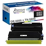  PREMIUM CARTOUCHE - 1 Tambour DR-6000 + 1 Toner TN 6600 - Compatible pour Brother DCP-1200 1400, HL-1030 1230 1240 1240DX 1250 1250LT 1270N 1270NLT 12
