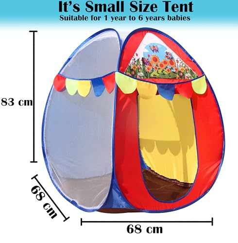 Image of Homecute Igloo Type Foldable Popup Small Size Kid's Toys Play Tent House for Indoor & Outdoor, Suitable for 1 Year to 6 Years (Small Size Multicolour)