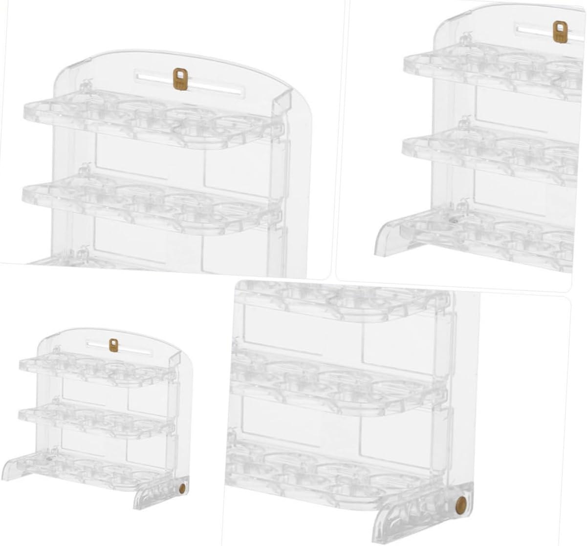 Kisangel Reusable Plastic Egg Holder Rack Refrigerator Organizer Tray with Lid for Kitchen Countertop Storage and Egg Dispensing Storage Box for Household Fridge