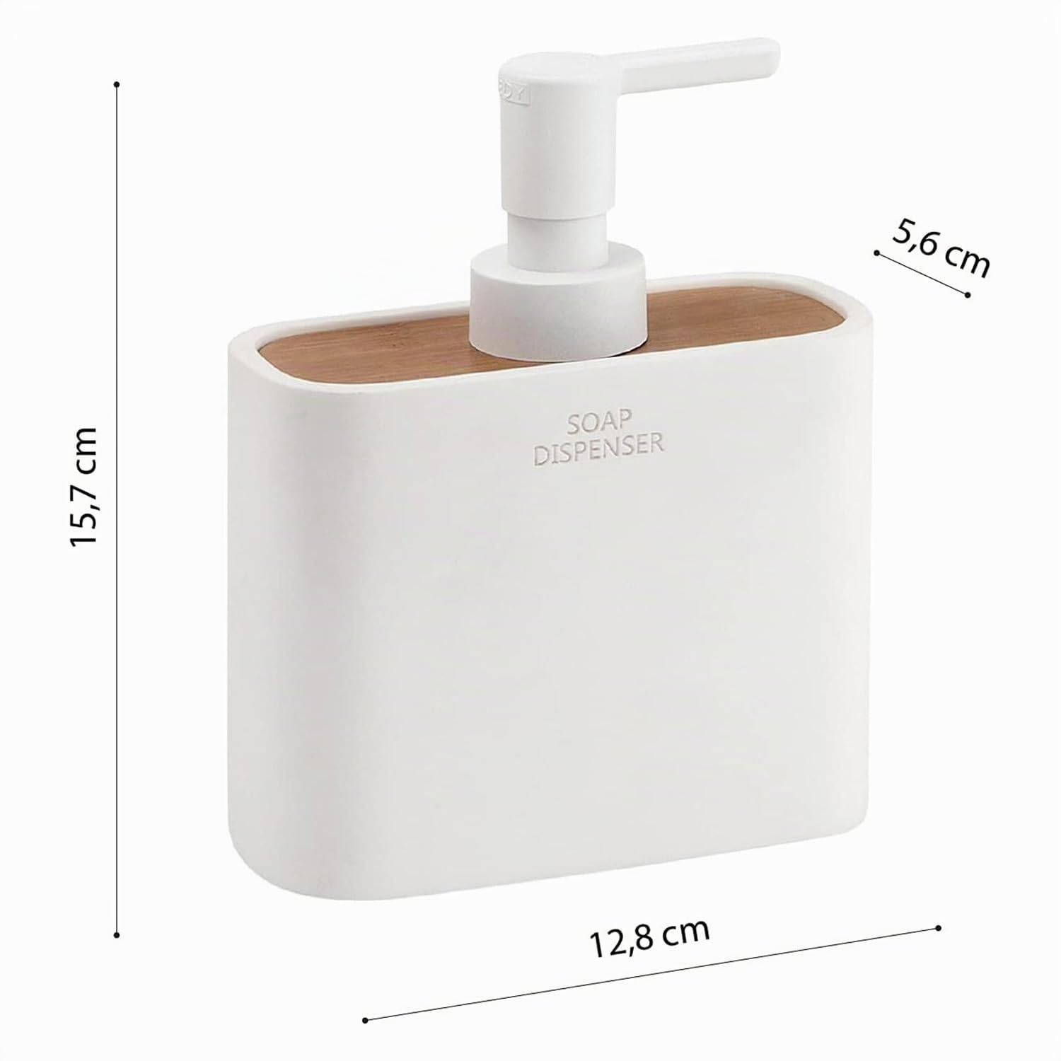 Gedy Melbourne Set 2 Pezzi Accessori Bagno Realizzato in Resina e Bambù Finitura Bianco Opaco, composto da 1 Dispenser Sapone Bagno con Erogatore e 1 Porta Spazzolini Bagno a 2 Scomparti