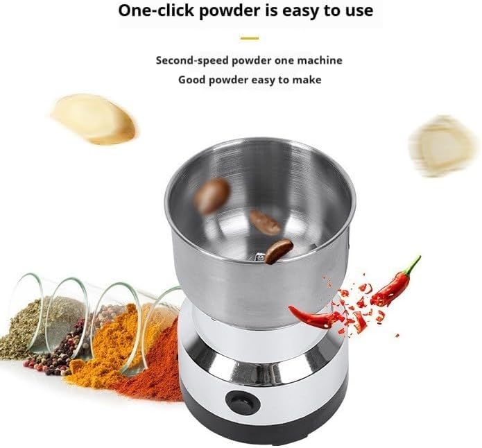 300g Grain Mill Grinder, 304 Stainless Steel Grain Mill High Speed Commercial Spice Grinder, Ultrafine Grain Household Flour Mill, Kitchen