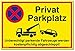 Schild Privat Parkplatz | Alu 30x20 cm | Unberechtigt parkende Fahrzeuge Werden kostenpflichtig abgeschleppt! gelb | stabiles Alu Schild UV-Schutz | Parkverbot | Privat Parkplatzschild | Dreifke®