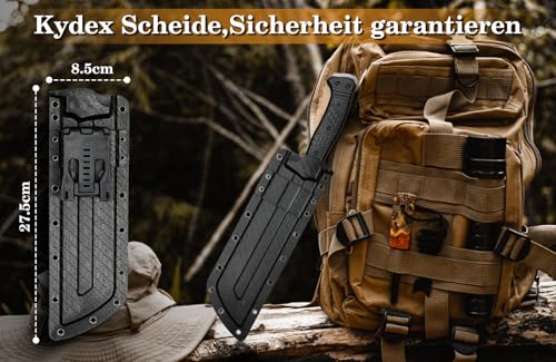 SMITH CHU Großes Outdoor Messer, Full Tang Survival Messer mit Scheide – Ansicht 5