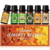 SALKING Aceites Esenciales de Otoño, Juego de Aceite Esenciales para Humidificador Difusor, para Jabones, Fabricación de Velas - Pino, Maíz Dulce, Pastel de Calabaza, Vainilla, Sidra de Manzana