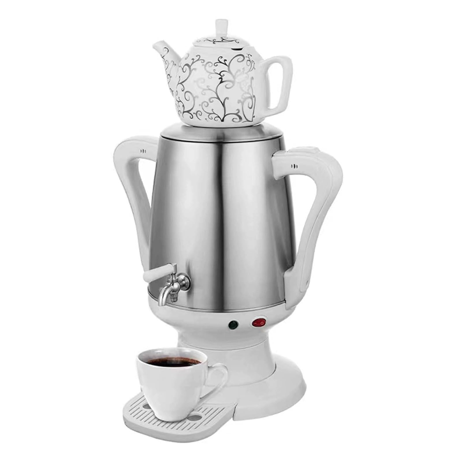 Macchina da caffè turca elettrica, pentola in acciaio inox e tazza da tè in ceramica, bollitore da 4 litri con manico anti scottatura, bollitore elettrico, kit per la macchina del caffè della Turchia