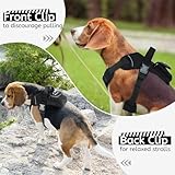 Hjumarayan Hundegeschirr Grosse Hunde, Anti Zug Hundegeschirr mit Frontring, mit Tasche für GPS Tracker, Geschirr Gepolstert mit Griff, Anti Zieh Geschirr für Bulldogge, Husky, Labrador, Schwarz L