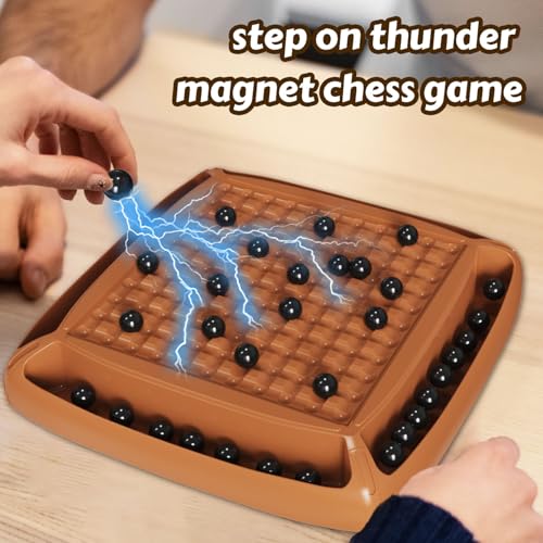 Image of Magnet Game, Magnetic Game Chess 40 Piceses, Family Games for Kids and Adults, Board Game for Kids 8-12 Family Games Night 2-4 Players, Gifts for Teens Kid (Brown)