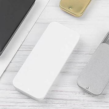 Metal Empty Slide Top Tin Container Rectangle Tin Box Storage Organizer Tin Candle Candy Pill Jewelry 50*25*10mm 4pcs White