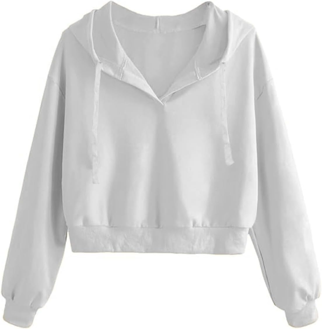 Womens Cropped Hoodie Crop Top Sweatshirts for Women Cropped Sweater - Image 2