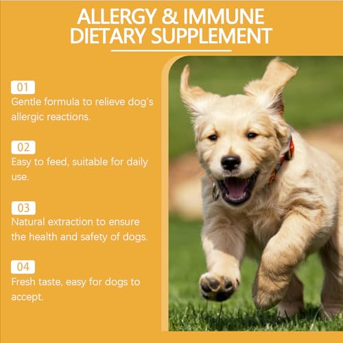 Mnozreo Natürliche Hefepilz-Behandlung für Hunde,Natürliche Unterstützung Immunsystem & Atemwege,Linderung Ohrenentzündungen & Juckender Haut - Stoppt Entzündungen,60ML,1PC