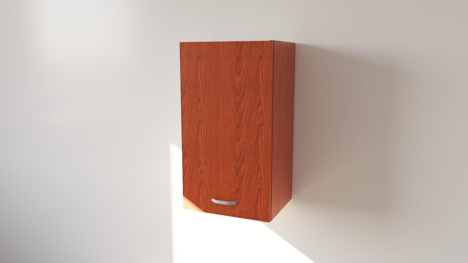 CALANDRELLI - Pensile Cucina in Legno Nobilitato Ciliegio Mobile Alto con 1 Anta, Pensile Componibile Moderno Made in Italy (Altezza 72XLarghezza 60XProfondità 33 centimetri)