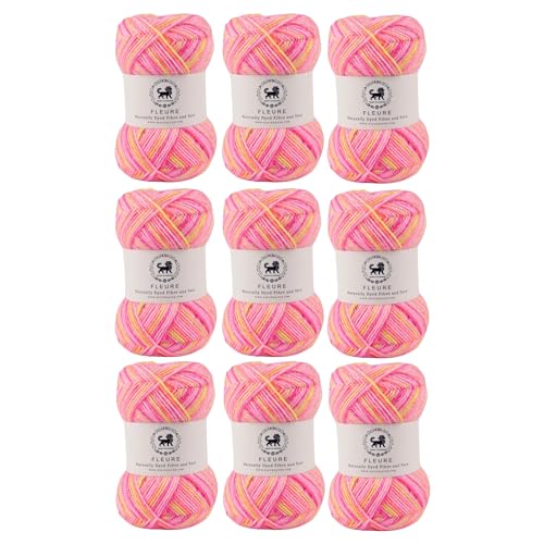Image of Nestnhaven Acrowools Fleure Hand Knitting and Crochet Yarn. Pack of 1 Ball - 100gms. Shade no - NNHF (Multicolor19) | (900 Gm)