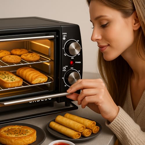 Image of Cadlec Cruise Pro 12L Multi-Function OTG for Kitchen, 1000W Oven Toaster Griller, Bake Grill Toast, Oven for Baking, Adjustable Temperature & Timer, Black, 2 Year Warranty