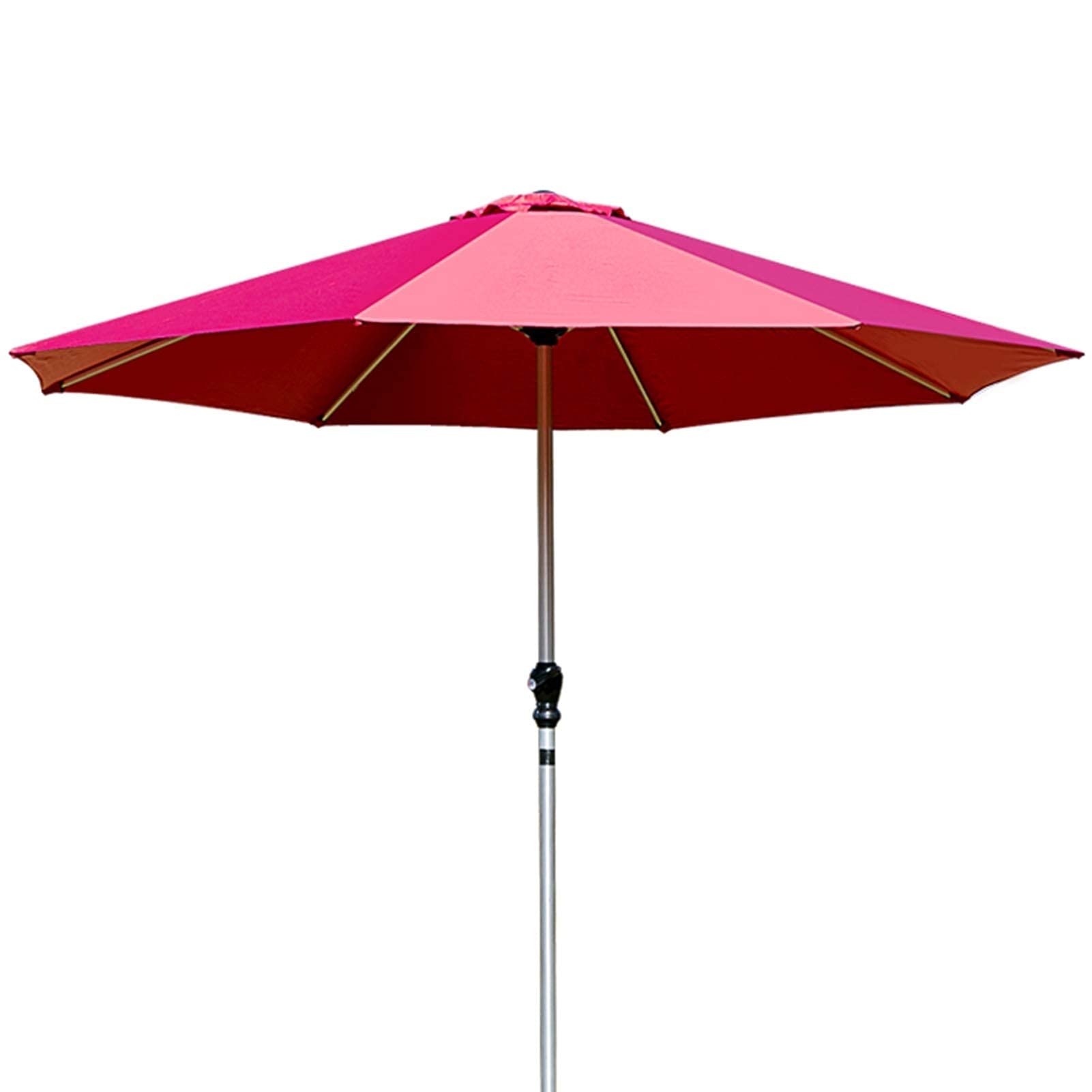 JOMRTS 2.7m/8.9ft Patio Umbrella withRibs, Large Market Uv Protection Dining Table Parasol for Beach Pool, Polyester Shade Canopy Good (Red A)