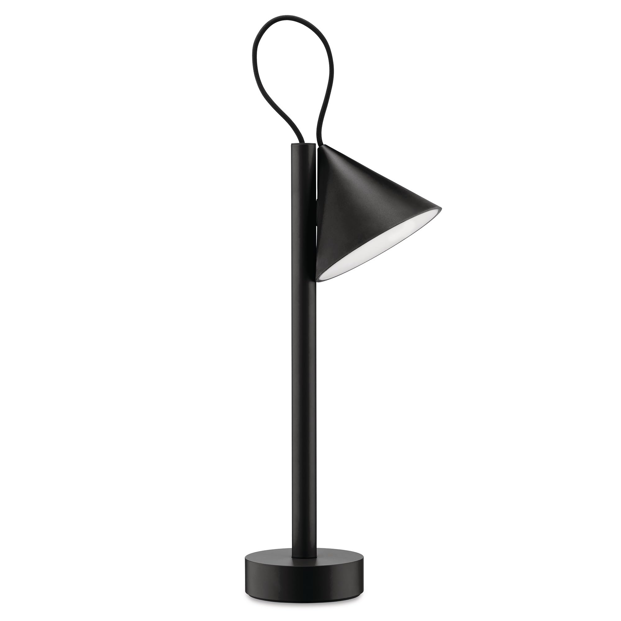Alessi Tsumiki ME01 B - Lampada Portatile Magnetica, Batteria Ricaricabile con cavo USB-C, in Metallo e Resina Termoplastica, Luce a LED 3.5W 5V, Nero
