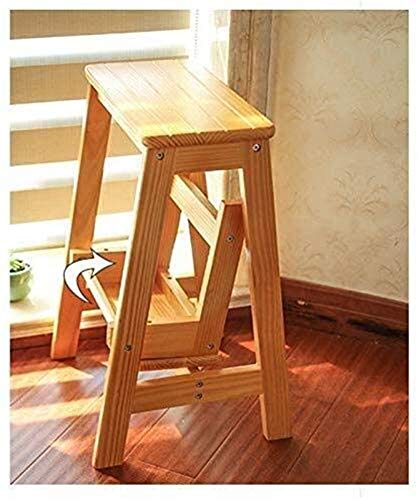 Taburete plegable multifunción con dos peldaños de madera para ganar altura FLO 3