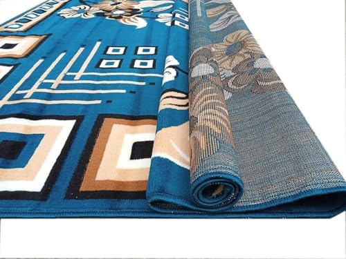 Image of Super Soft Floral BCF Carpet 4x5 Feet | Blue Caffe Living Room Bedroom Rug