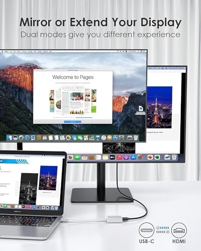 Image of USB HUB USB C to HDMI Adapter, Aluminum Portable USB C Adapter, Supports 1080P 60Hz & 4K 30Hz, for MaKBook Pro, MaKBook Air, Pixelbook, XPPS, GalaxXy, and More (USB C to HDMI Adapter HUB)