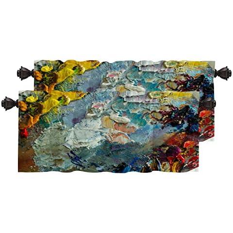 BaoNews Artistic Colour Kitchen Valances Set of 2 Cover