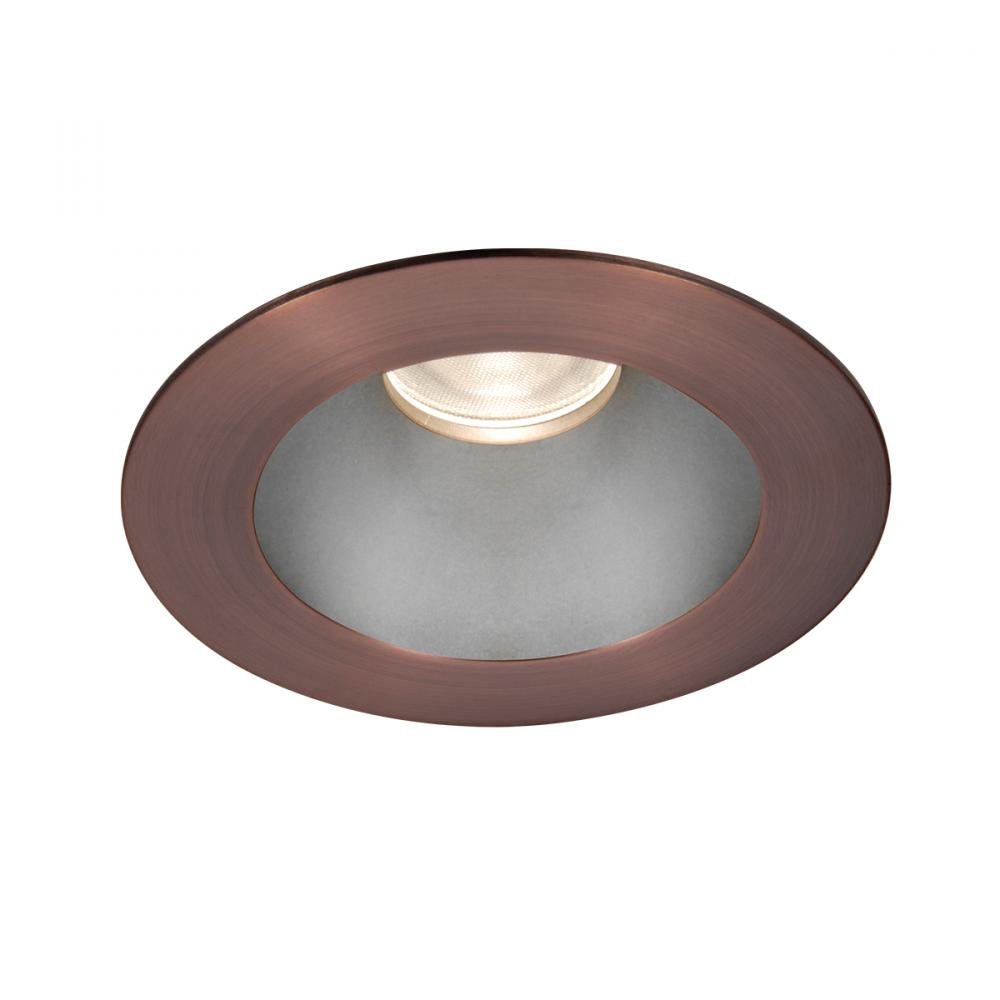 WAC Lighting HR3LEDT118PF927HCB Tesla PRO 3.5" LED Round Open Reflector Trim with Light Engine 2700K Flood Beam 90CRI, (90+ CRI), Haze/Copper Bronze