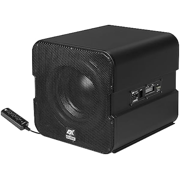 ESX V1600A | aktywny subwoofer Cube, 20 cm (8'), aktywny subwoofer z pasywną membraną 8\
