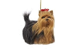 Kurt Adler 3.5 Inch Plush Yorkshire Terrier with Long Soft Fur
