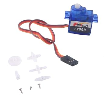 FT90R Digital Servo 360 Degree Continuous Rotation, Feetech Micro RC Servos for Micro:bit Robot 6V 1.5KG PWM (Pack of 4PCS)